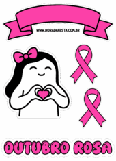 outubro rosa topo de bolo flork para imprimir