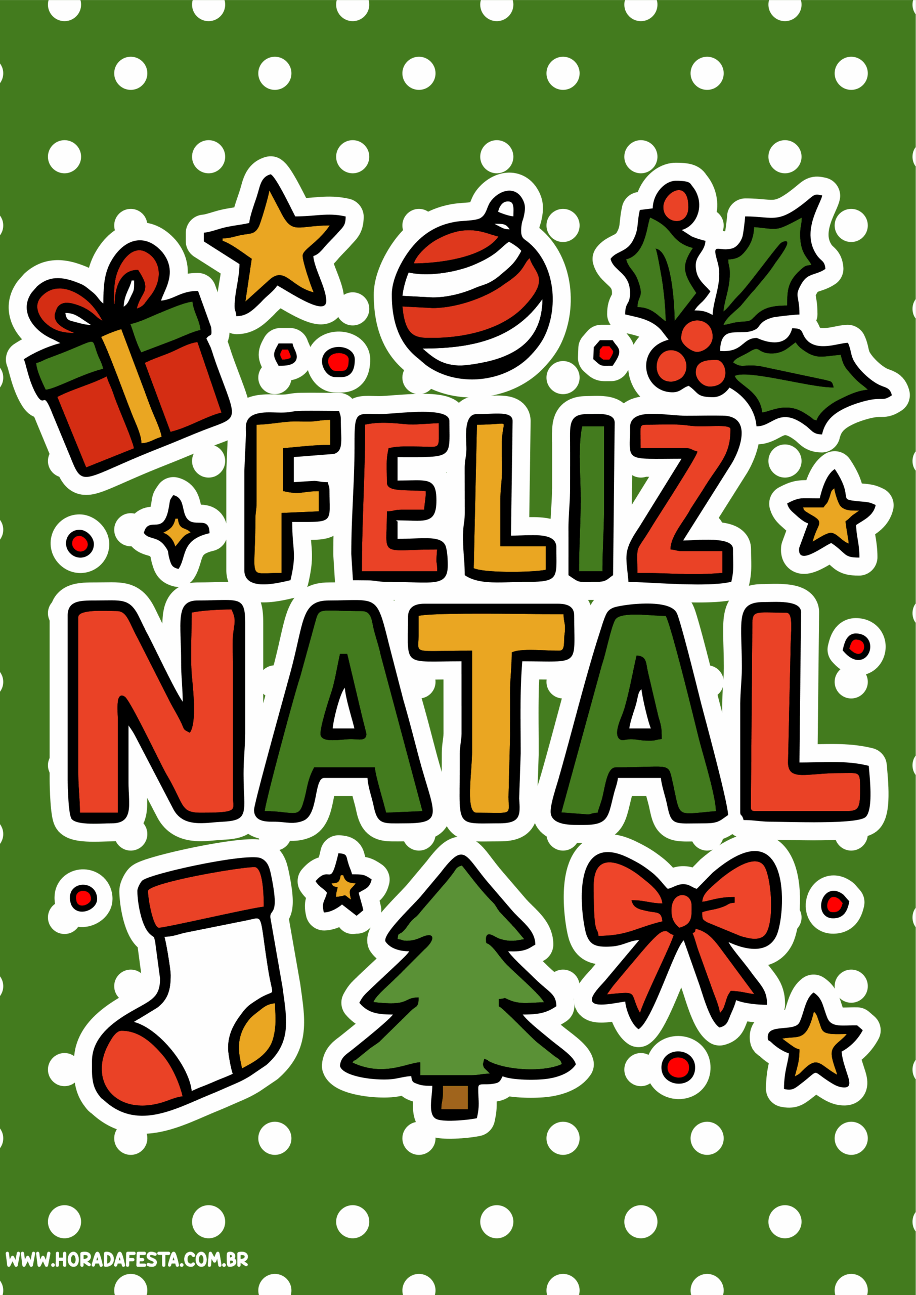 Cartãozinho de natal modelo para imprimir grátis ideal para presentes e lojinhas online fundo verde com bolinhas brancas png