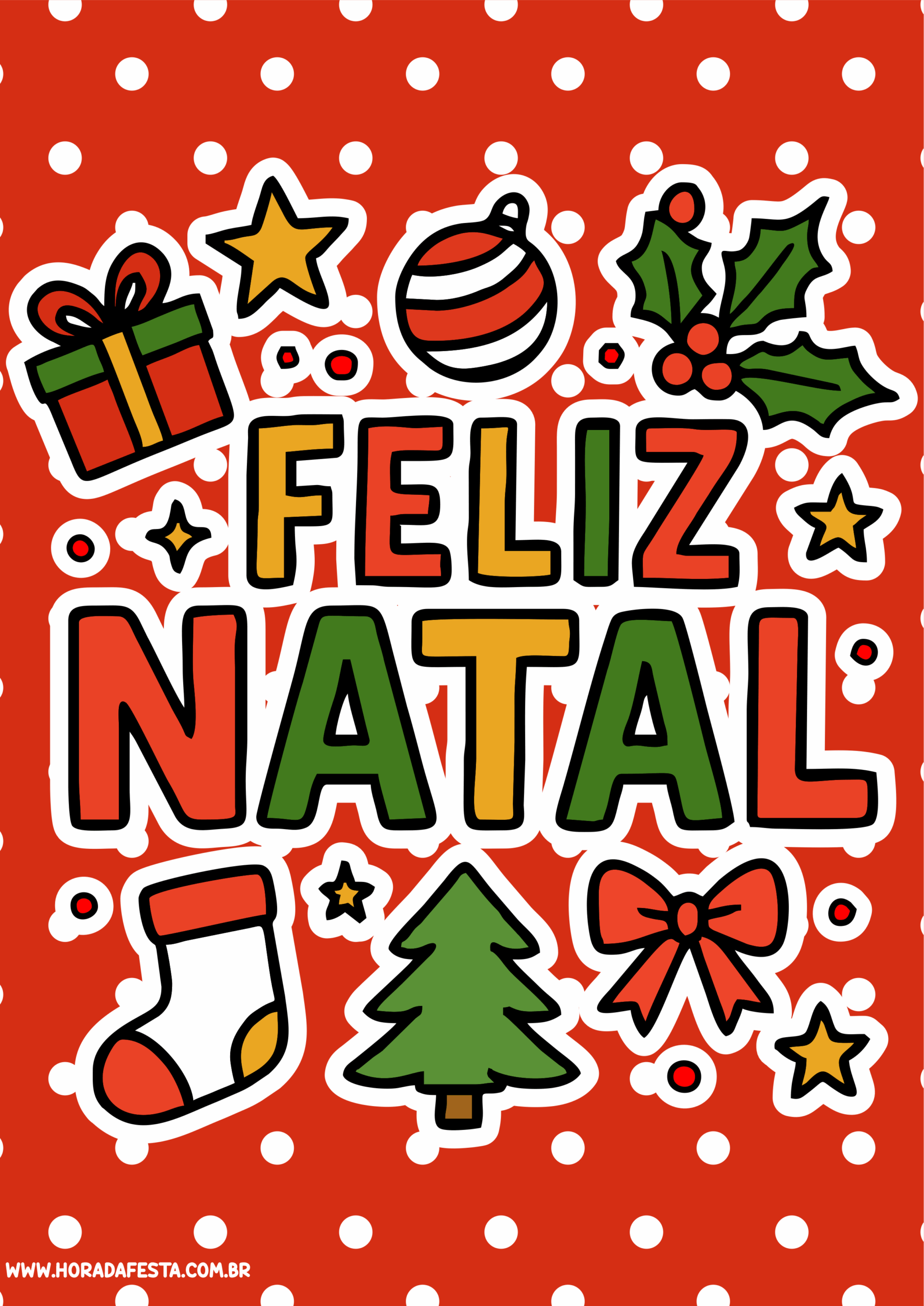 Cartãozinho de natal modelo para imprimir grátis ideal para presentes e lojinhas online fundo vermelho com bolinhas brancas png