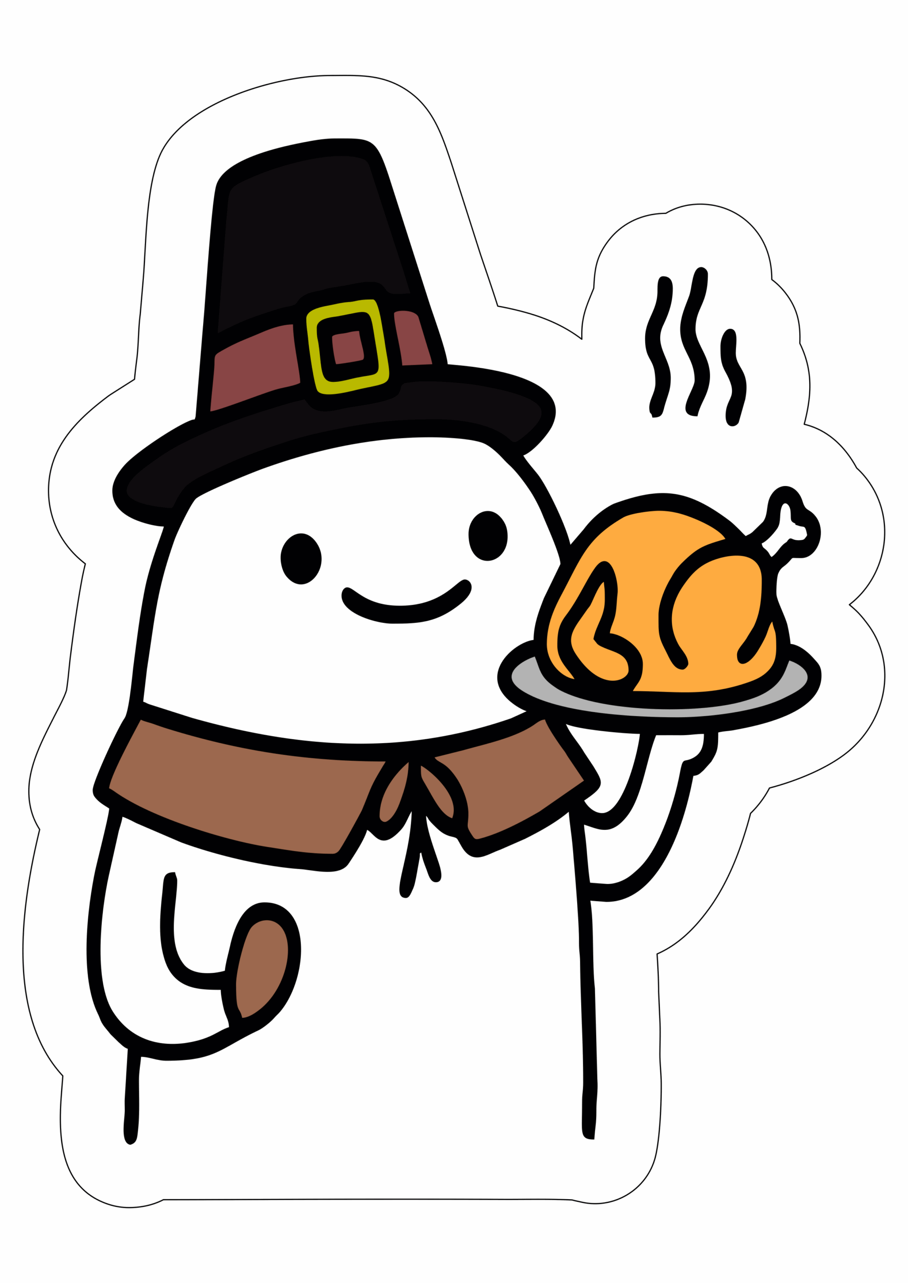 Figurinhas engraçadas para o dia de ação de graças flork of cows rabisco png