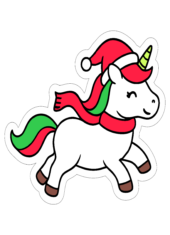 unicornio fofinho correndo para decoração de festas natalinas fundo transparente