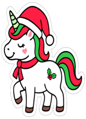 unicornio fofinho para decoração de festas natalinas fundo transparente
