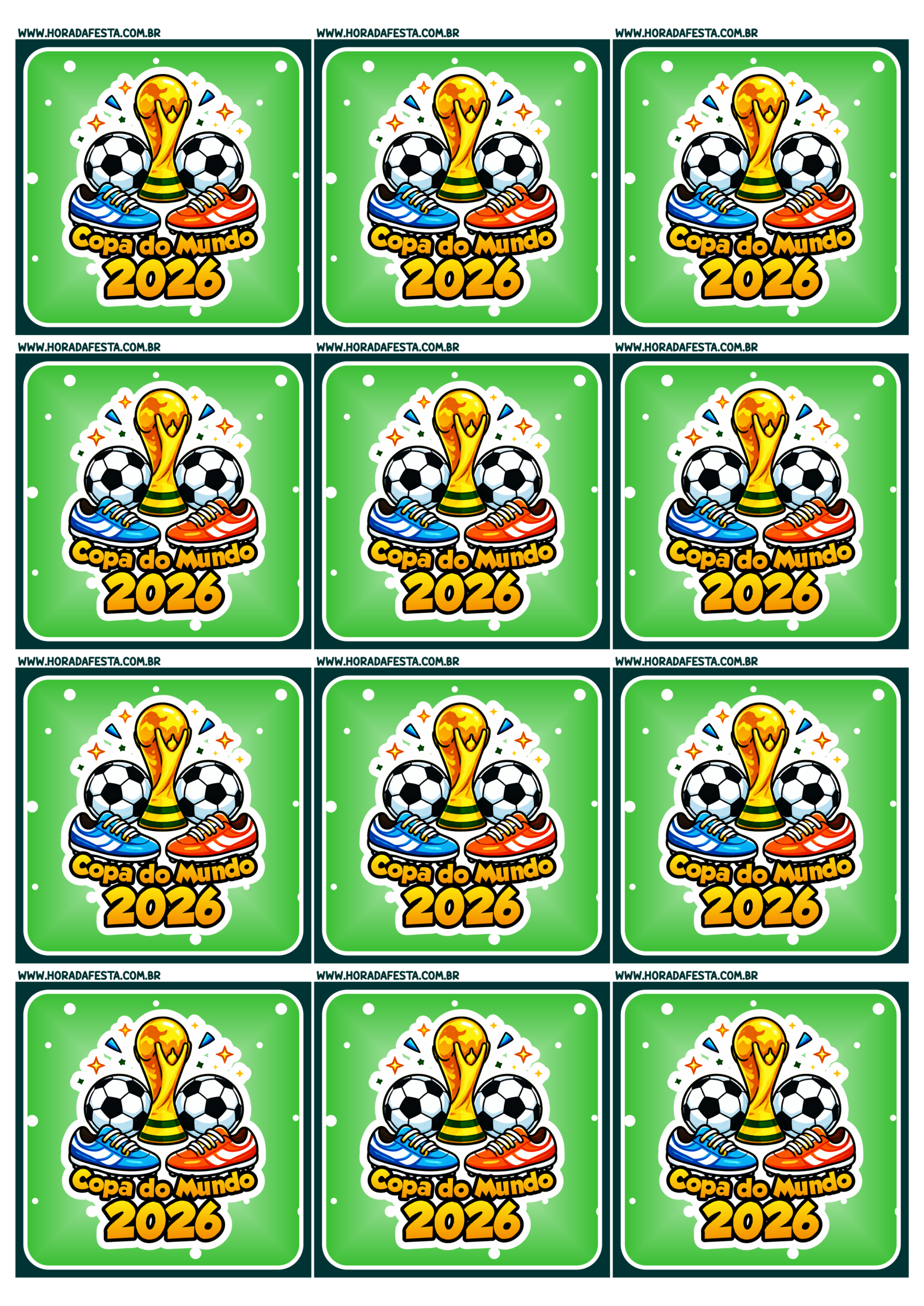 Copa do mundo 2026 adesivo quadrado para decoração etiquetas e tags ideal para festas e mimos de lojinhas de instagram 12 imagens png