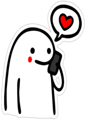 flork of cows apaixonado com telefone dia de são valentim