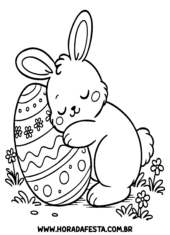 coelhinho da páscoa dormindo desenho para colorir