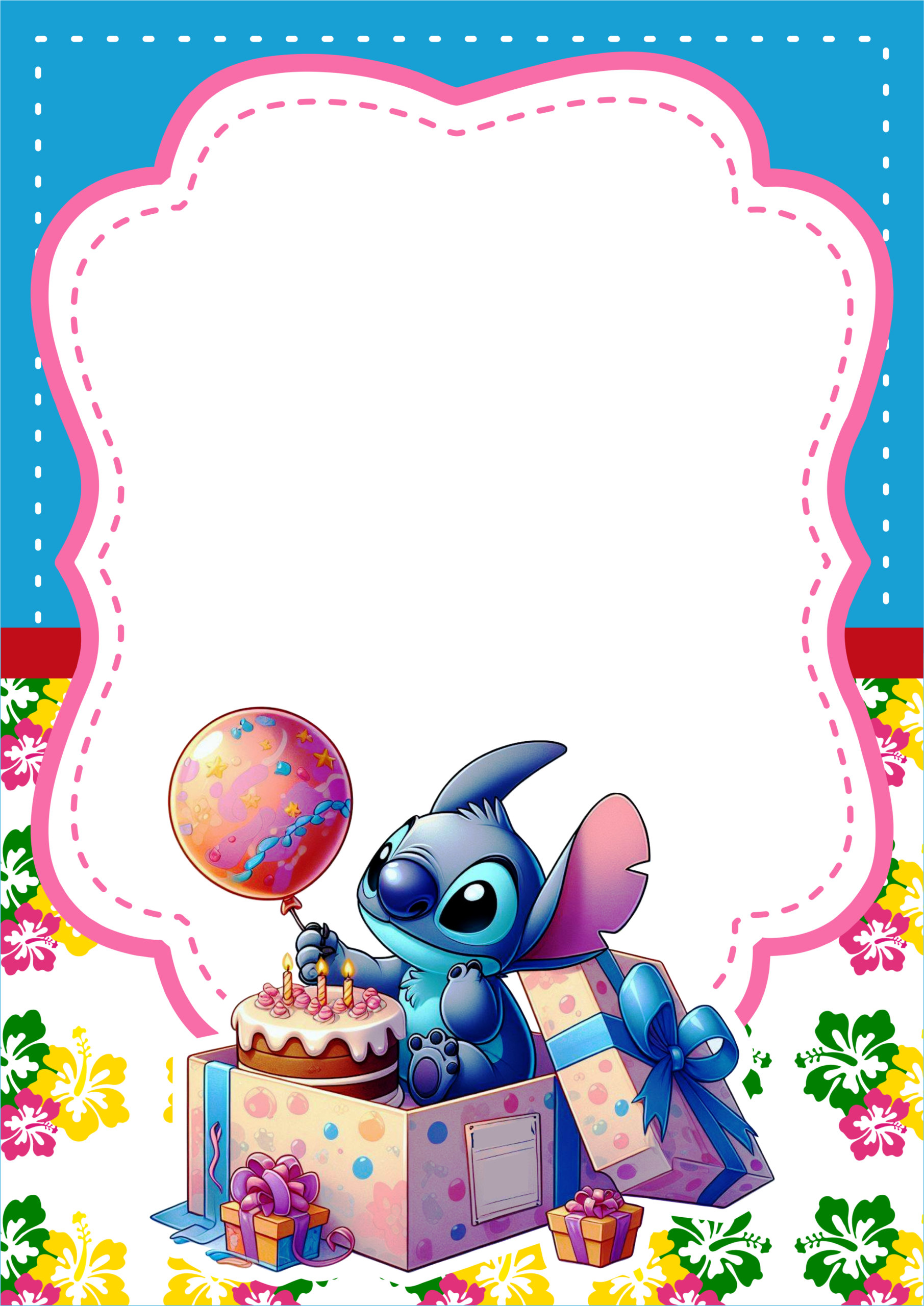 Convite de aniversário monstrinho Stitch ideal para convites digitais whatsapp e redes sociais festas infantis png