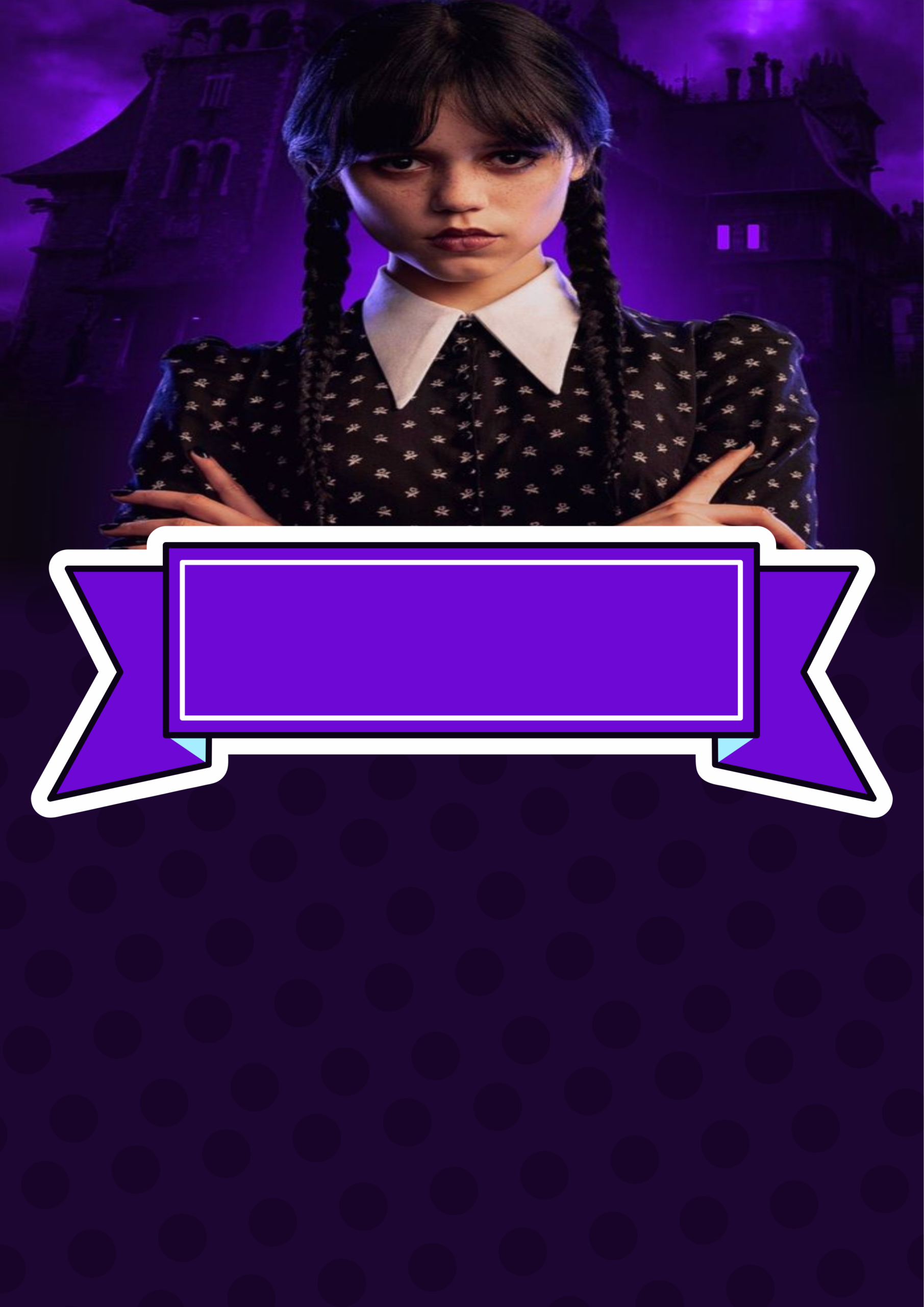 Convite de aniversário Wandinha ideal para convites digitais whatsapp e redes sociais festas infantis minha festa personalizada png