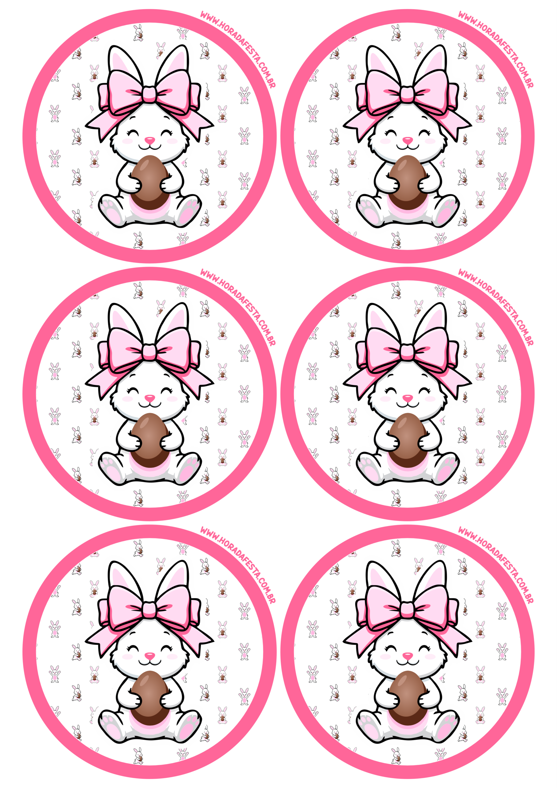 adesivos redondo para decoração de festas infantis e mimos decorativos coelhinho da páscoa papelaria criativa 6 imagens png