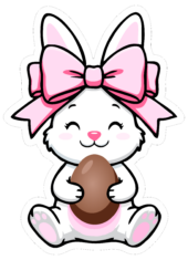 coelhinho da páscoa com lacinho rosa imagens fofinhas para imprimir