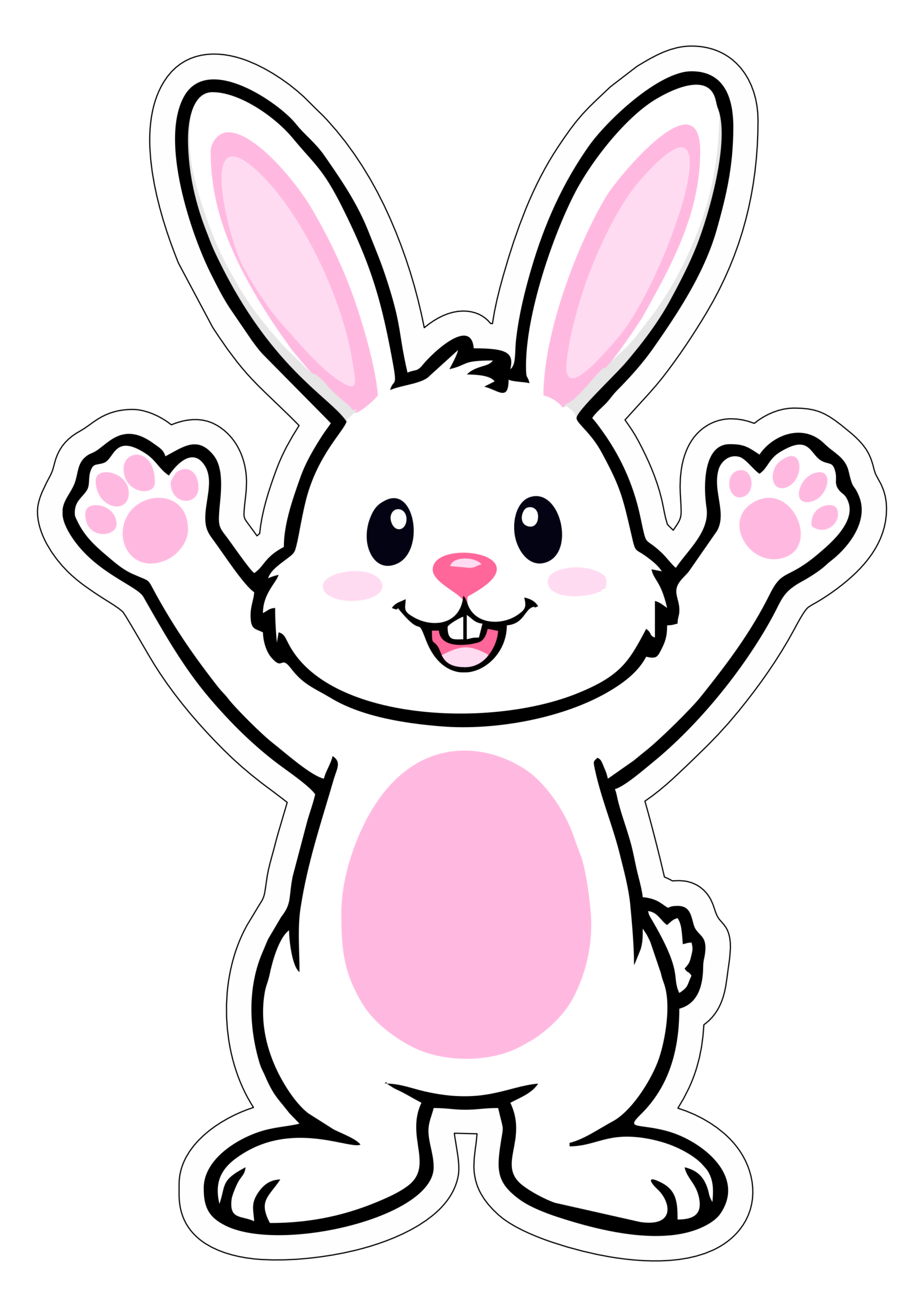 Coelhinho da páscoa fofinho imagem com contorno ideal para decoração de festa infantil artes fofinhas png