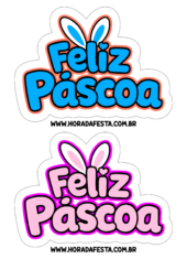 feliz páscoa letreiro azul e rosa para decoração
