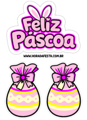 feliz páscoa topo de bolo rosa pronto para imprimir