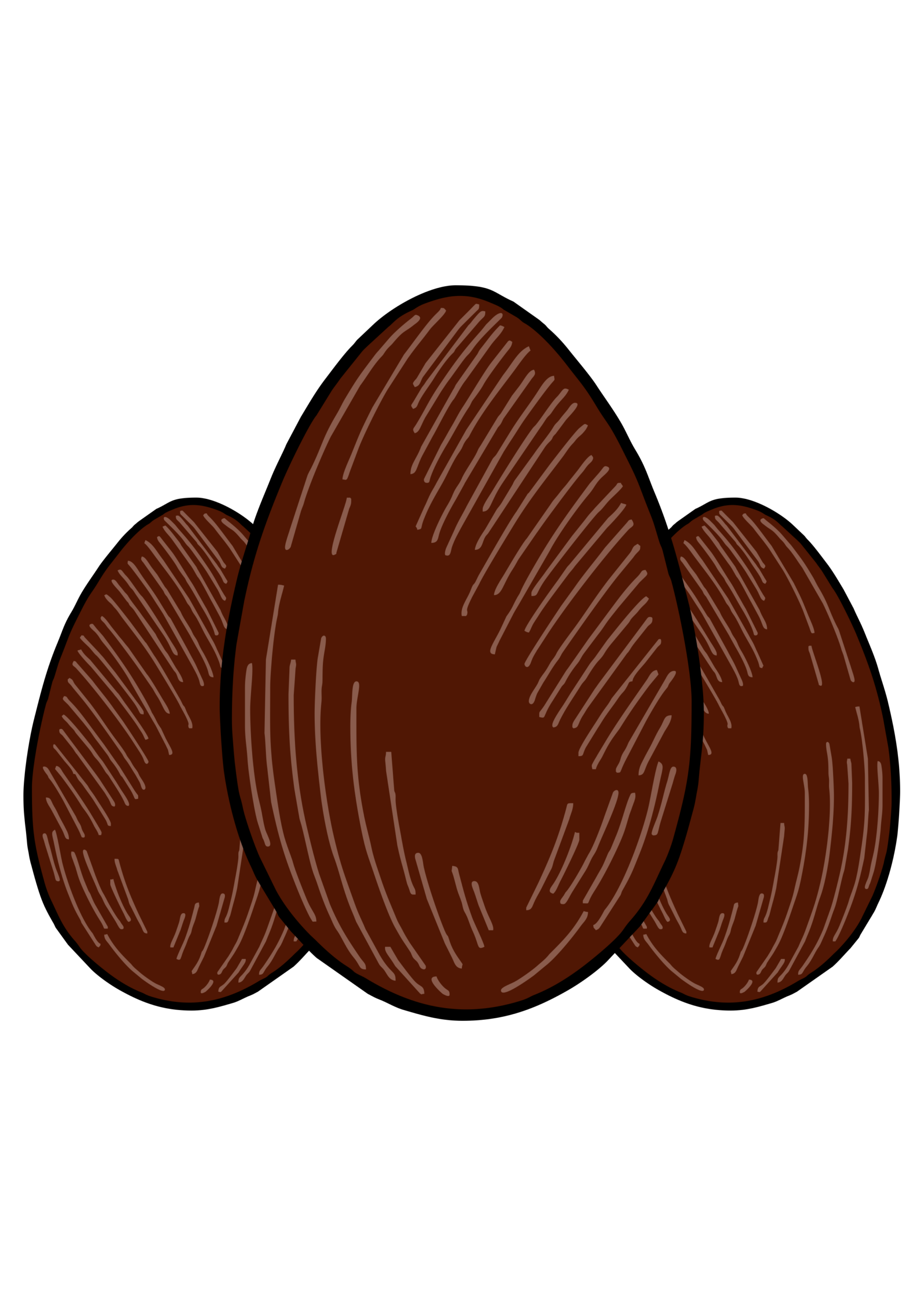Ovos de páscoa chocolate imagem fofinha para decoração de festas ilustração com fundo transparente png