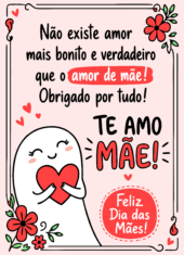 cartão para o dia das mães com frase