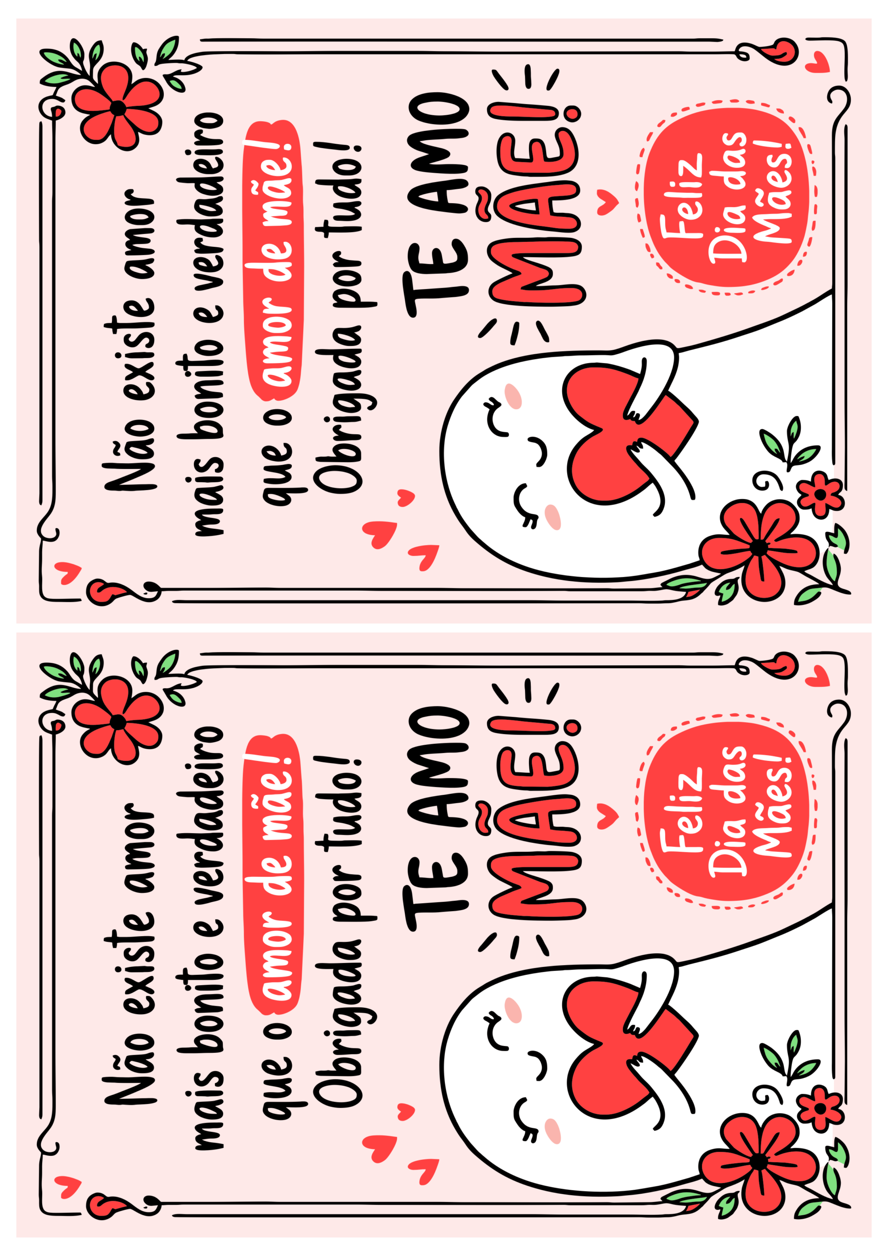 Cartão para o dia das mães com frase ideal para mimos de lojas de instagram presentes e lembrancinhas 2 imagens png