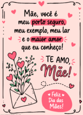 cartão para o dia das mães com frase pronto para imprimir