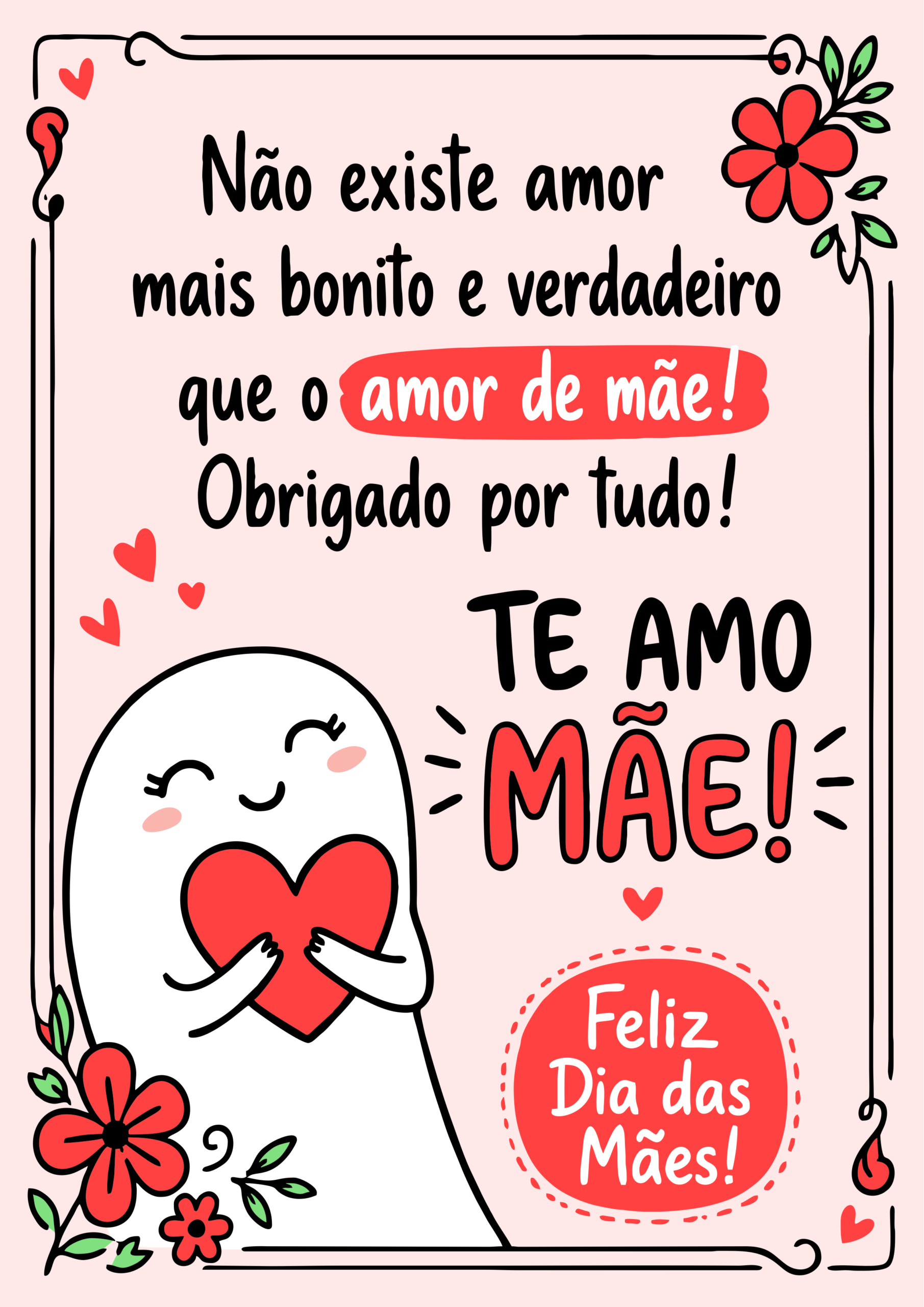 Cartão para o dia das mães com frase ideal para mimos de lojas de instagram presentes e lembrancinhas png