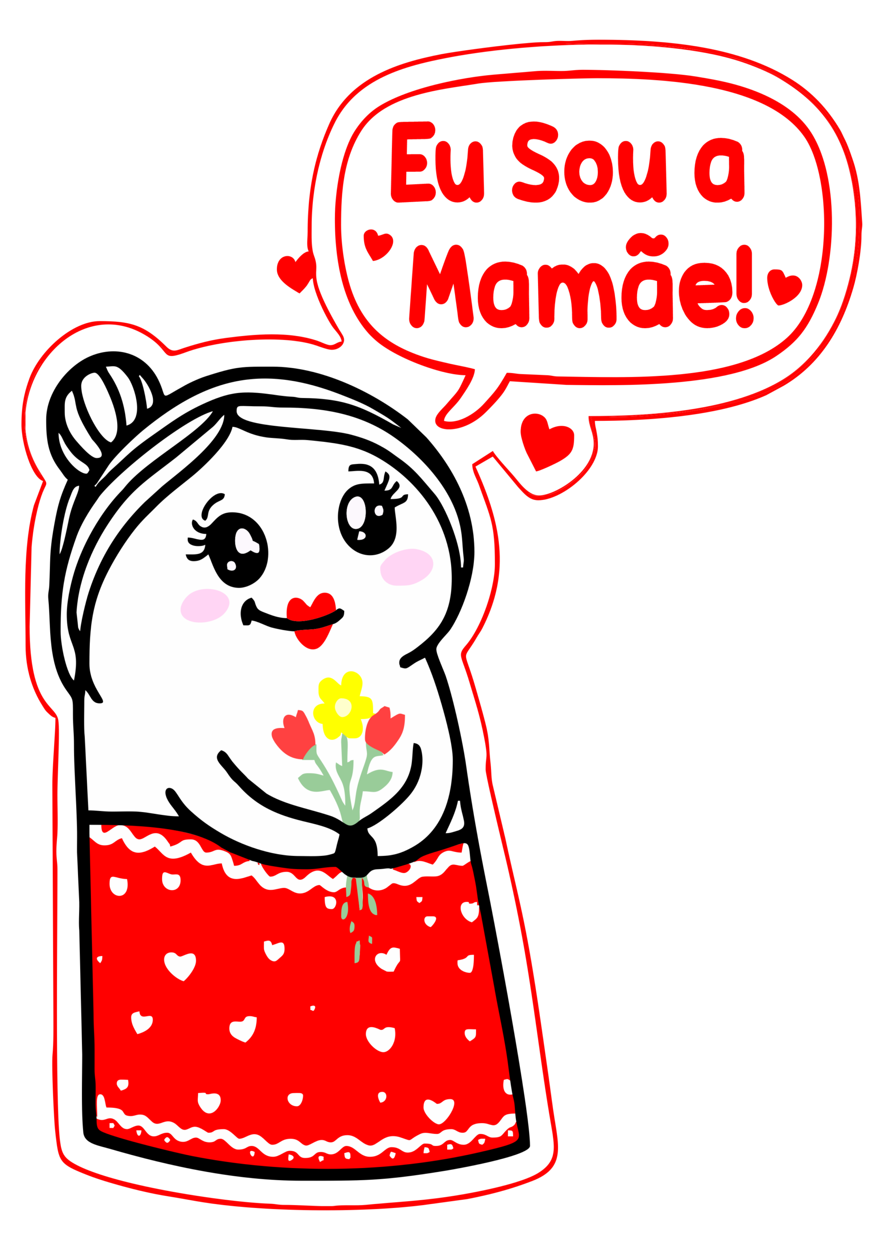 Dia das mães 2026 figurinhas engraçadas flork of cows frases eu sou a mamãe png