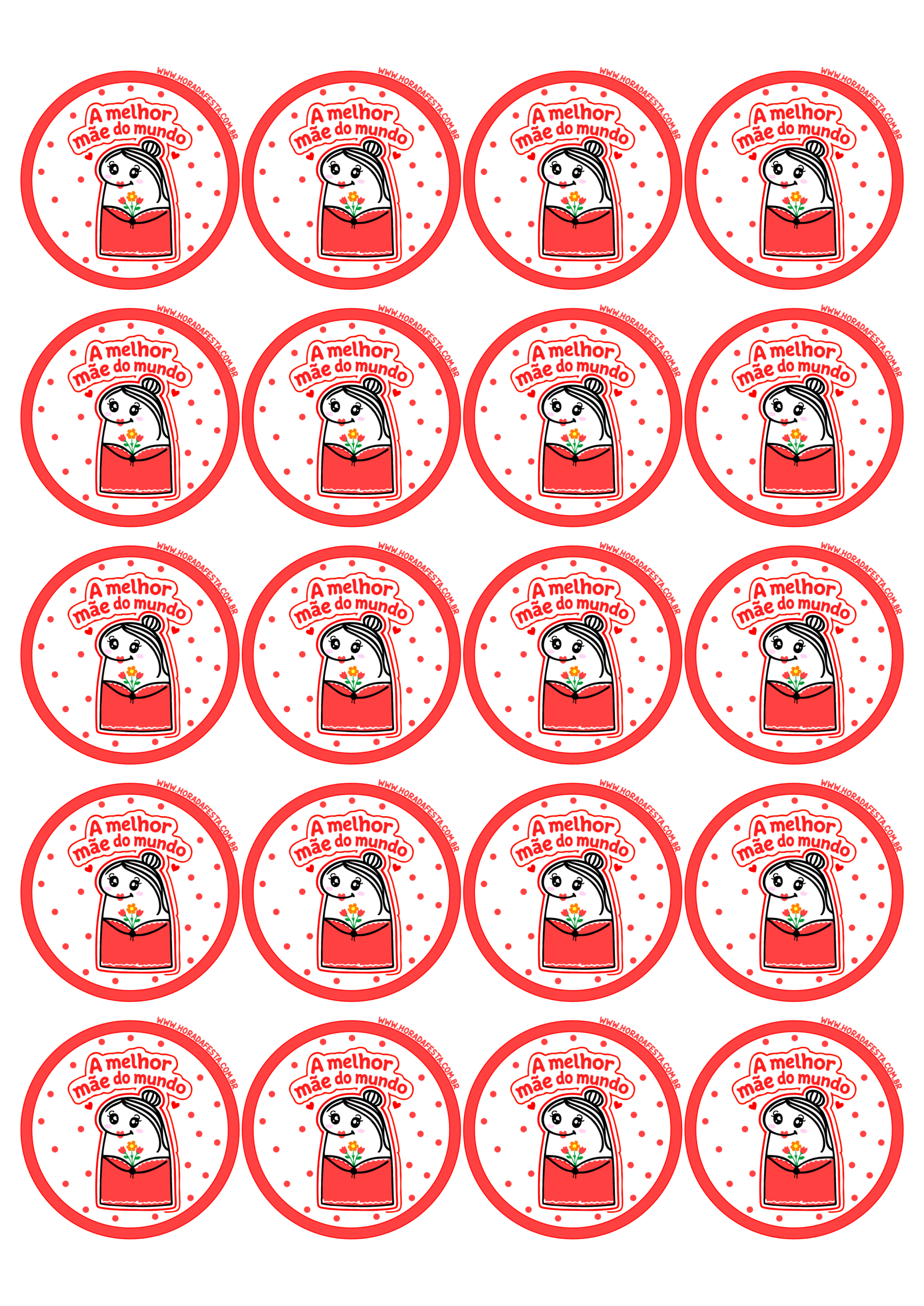 Dia das mães adesivos redondos pronto para imprimir frases a melhor mãe do mundo flork of cows 20 imagens png