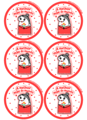 dia das mães adesivo redondo a melhor mãe do mundo flork of cows 6 imagens