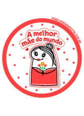 dia das mães adesivo redondo a melhor mãe do mundo flork of cows arte