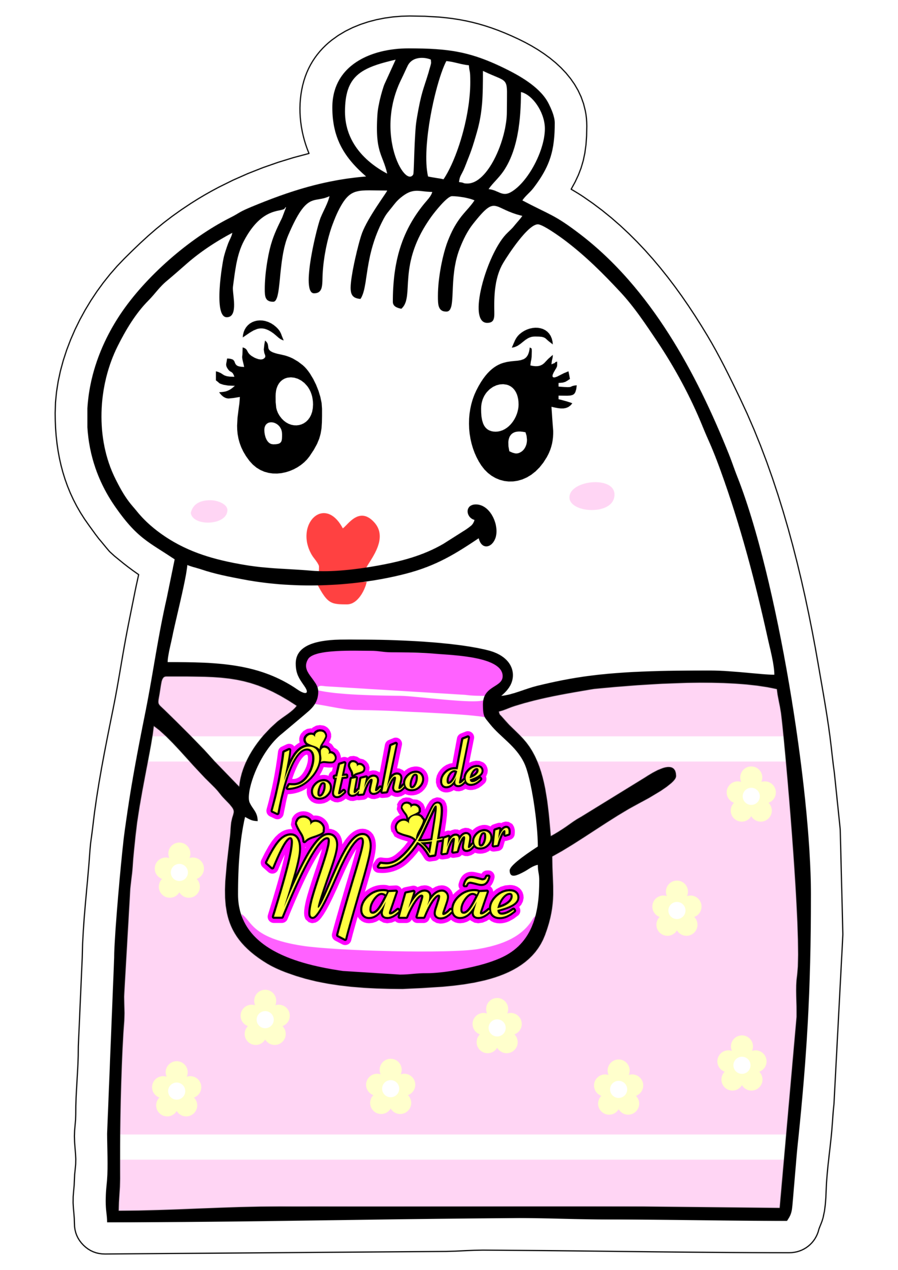 Dia das mães 2026 figurinhas divertidas para redes sociais designer e decorações flork of cows potinho de amor png
