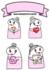 topo de bolo dia das mães flork of cows figurinhas legais coração