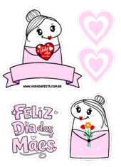 topo de bolo para imprimir dia das mães rosa