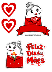 topo de bolo para imprimir dia das mães vermelho