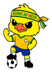 canarinho pistola com faixa de brasil rumo ao hexa