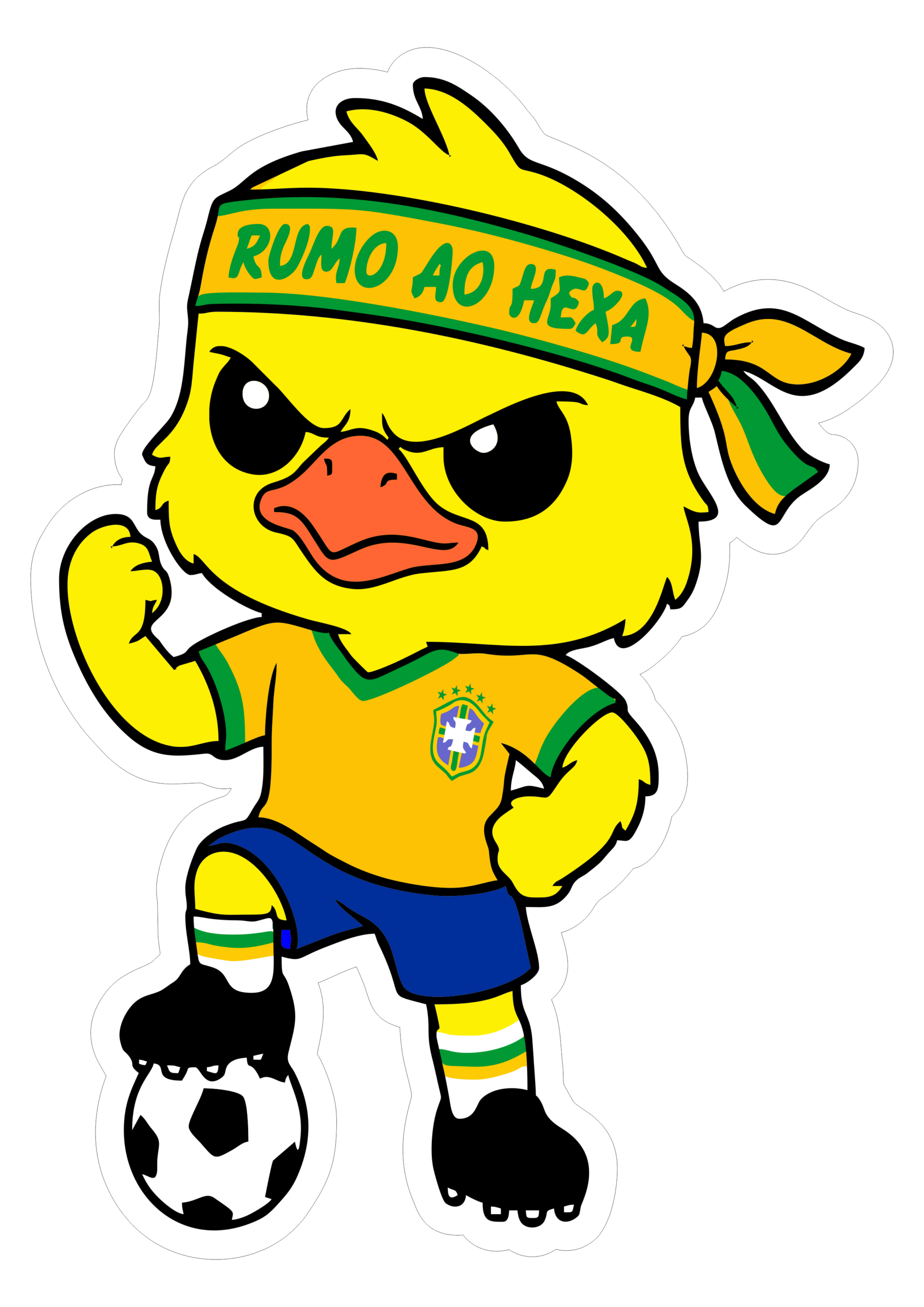 Canarinho pistola mascote do Brasil rumo ao hexa copa do mundo 2026 png