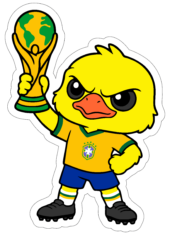canarinho pistola segurando a taça