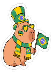 copa do mundo capivara verde e amarelo
