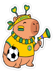 copa do mundo capivara verde e amarelo corneta