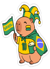 copa do mundo capivara verde e amarelo pipoca e bandeira