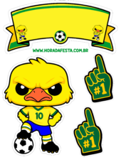 topo de bolo para imprimir copa do mundo canarinho pistola