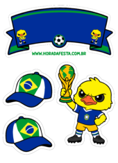 topo de bolo para imprimir copa do mundo canarinho pistola azul