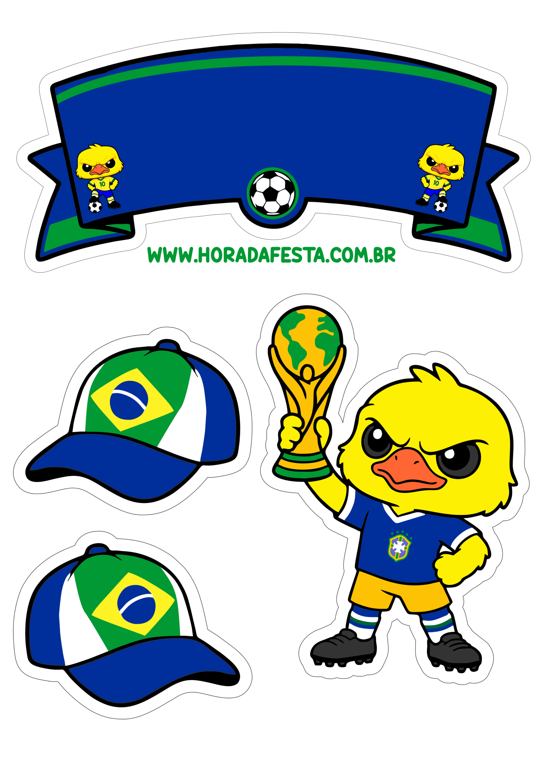Topo de bolo azul canarinho pistola artes para festa da copa do mundo 2026 desenhos legais para decorar sua festa artigos de papelaria criativa png